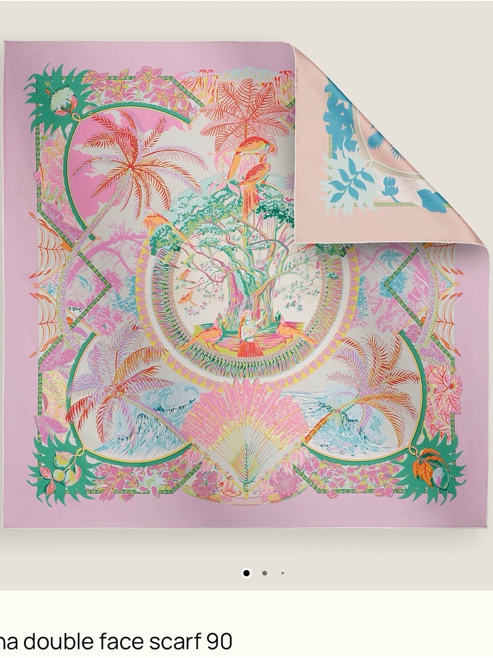 Hermes Aloha Double-Face Silk Scarf
